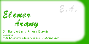 elemer arany business card